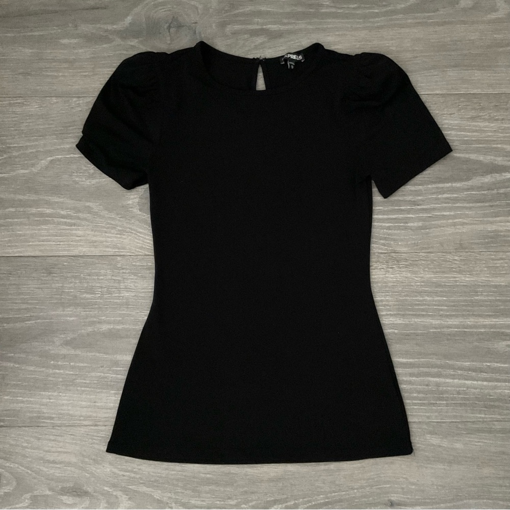 Express Puff Sleeve Black Shirt XS